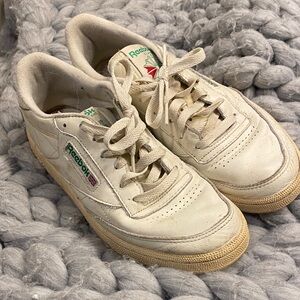 Reebok Cream and Green Sneakers